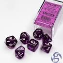 Purple w/white Translucent 7 Dice Set - CHX23077